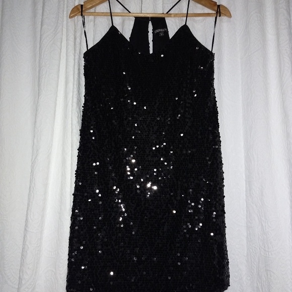 Sequins short evening dress - Picture 1 of 5